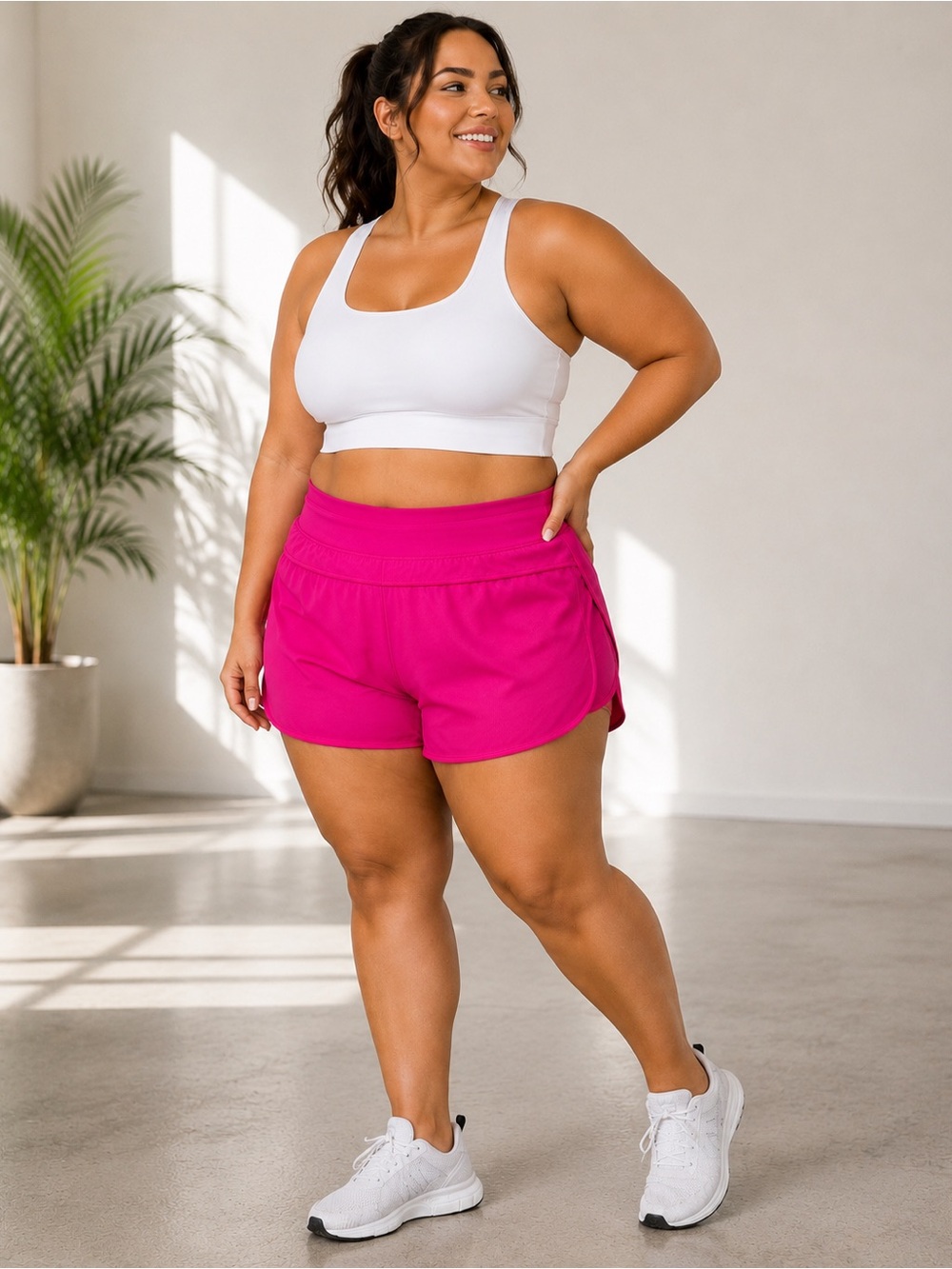 all in motion Bright Pink High-Rise Athletic Shorts